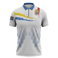 Custom DR Congo Football Zipper Polo Shirt Road To Champions - Wonder Print Shop