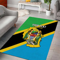 Personalised Tanzania Union Day Area Rug Coat Of Arms With Map