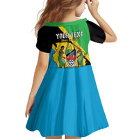 Personalised Tanzania Union Day Family Matching Off Shoulder Maxi Dress and Hawaiian Shirt Coat Of Arms With Map