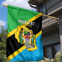 Personalised Tanzania Union Day Garden Flag Coat Of Arms With Map
