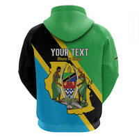 Personalised Tanzania Union Day Hoodie Coat Of Arms With Map