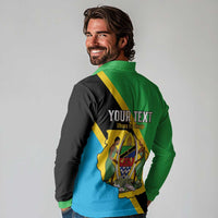 Personalised Tanzania Union Day Long Sleeve Polo Shirt Coat Of Arms With Map