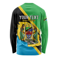Personalised Tanzania Union Day Long Sleeve Shirt Coat Of Arms With Map