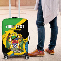 Personalised Tanzania Union Day Luggage Cover Coat Of Arms With Map