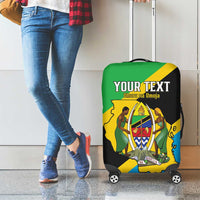 Personalised Tanzania Union Day Luggage Cover Coat Of Arms With Map