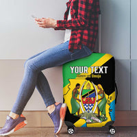 Personalised Tanzania Union Day Luggage Cover Coat Of Arms With Map