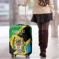 Personalised Tanzania Union Day Luggage Cover Coat Of Arms With Map