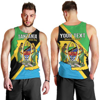Personalised Tanzania Union Day Men Tank Top Coat Of Arms With Map