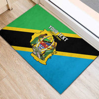 Personalised Tanzania Union Day Rubber Doormat Coat Of Arms With Map