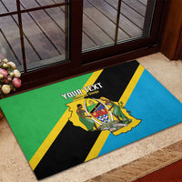 Personalised Tanzania Union Day Rubber Doormat Coat Of Arms With Map
