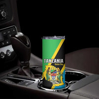 Personalised Tanzania Union Day Skinny Tumbler Coat Of Arms With Map