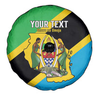 Personalised Tanzania Union Day Spare Tire Cover Coat Of Arms With Map