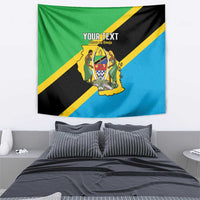 Personalised Tanzania Union Day Tapestry Coat Of Arms With Map