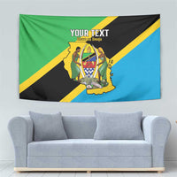 Personalised Tanzania Union Day Tapestry Coat Of Arms With Map