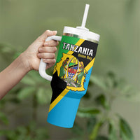 Personalised Tanzania Union Day Tumbler With Handle Coat Of Arms With Map