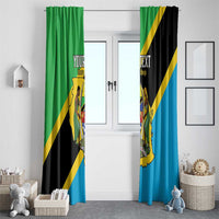 Personalised Tanzania Union Day Window Curtain Coat Of Arms With Map