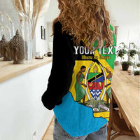 Personalised Tanzania Union Day Women Casual Shirt Coat Of Arms With Map