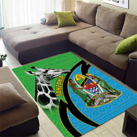 Tanzania Giraffe Area Rug Coat Of Arms African Pattern
