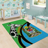 Tanzania Giraffe Area Rug Coat Of Arms African Pattern