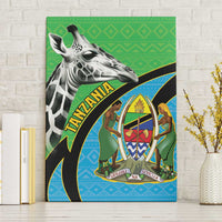 Tanzania Giraffe Canvas Wall Art Coat Of Arms African Pattern