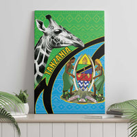 Tanzania Giraffe Canvas Wall Art Coat Of Arms African Pattern