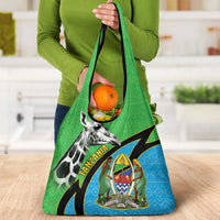 Tanzania Giraffe Grocery Bag Coat Of Arms African Pattern