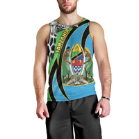 Tanzania Giraffe Men Tank Top Coat Of Arms African Pattern