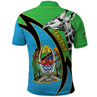 Tanzania Giraffe Polo Shirt Coat Of Arms African Pattern
