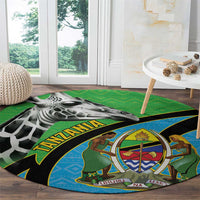 Tanzania Giraffe Round Carpet Coat Of Arms African Pattern