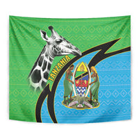 Tanzania Giraffe Tapestry Coat Of Arms African Pattern