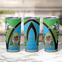 Tanzania Giraffe Tumbler Cup Coat Of Arms African Pattern