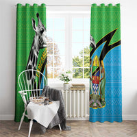 Tanzania Giraffe Window Curtain Coat Of Arms African Pattern