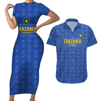 Custom Tanzania Football Couples Matching Short Sleeve Bodycon Dress and Hawaiian Shirt Go Taifa Stars