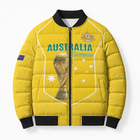Custom Australia Soccer Bomber Puffer Jacket Aussie Aussie Oi Oi Oi