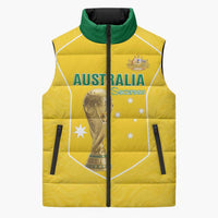 Custom Australia Soccer Sleeveless Puffer Jacket Aussie Aussie Oi Oi Oi