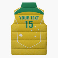 Custom Australia Soccer Sleeveless Puffer Jacket Aussie Aussie Oi Oi Oi