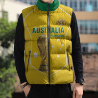 Custom Australia Soccer Sleeveless Puffer Jacket Aussie Aussie Oi Oi Oi