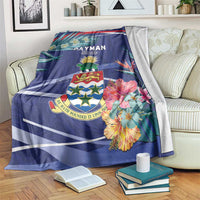 Personalized Cayman Islands Blanket Coat Of Arms Tropical Flowers