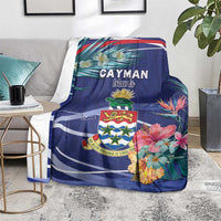 Personalized Cayman Islands Blanket Coat Of Arms Tropical Flowers