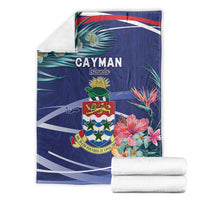 Personalized Cayman Islands Blanket Coat Of Arms Tropical Flowers