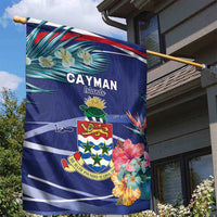 Personalized Cayman Islands Garden Flag Coat Of Arms Tropical Flowers