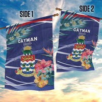 Personalized Cayman Islands Garden Flag Coat Of Arms Tropical Flowers