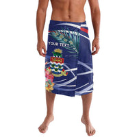 Personalized Cayman Islands Lavalava Coat Of Arms Tropical Flowers