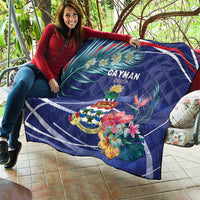 Personalized Cayman Islands Quilt Coat Of Arms Tropical Flowers