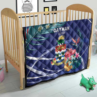 Personalized Cayman Islands Quilt Coat Of Arms Tropical Flowers