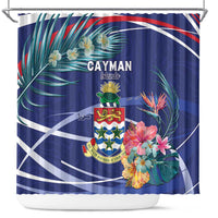 Personalized Cayman Islands Shower Curtain Coat Of Arms Tropical Flowers