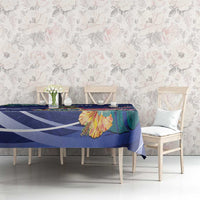 Personalized Cayman Islands Tablecloth Coat Of Arms Tropical Flowers