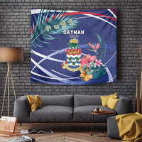 Personalized Cayman Islands Tapestry Coat Of Arms Tropical Flowers