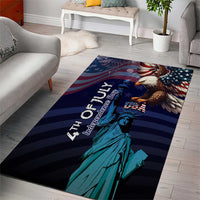 Fourth Of July USA Area Rug Eagle - Statue Of Liberty