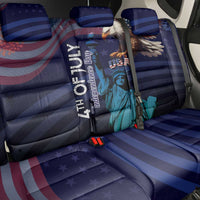Fourth Of July USA Back Car Seat Cover Eagle - Statue Of Liberty
